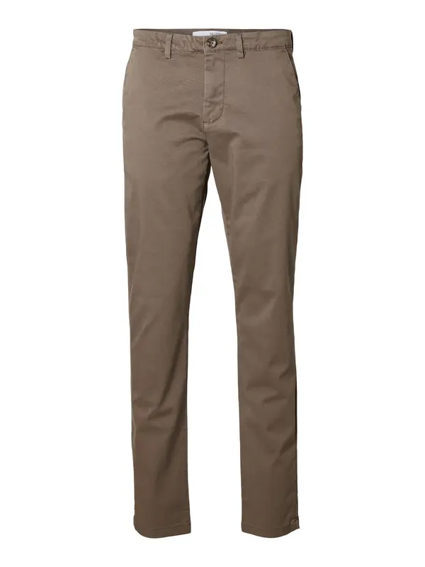 SELECTED SELECTED Chino hlače 'New Miles'  smeđa / čokolada