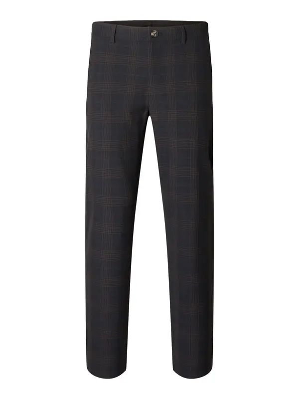 SELECTED SELECTED Chino hlače 'Robert'  noćno plava / tamno smeđa