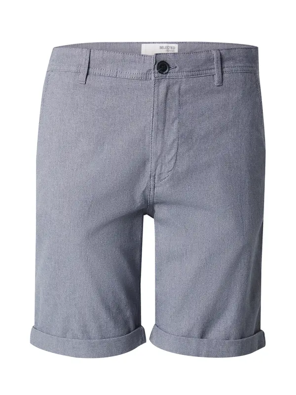 SELECTED SELECTED Chino hlače 'SLHLUTON'  sivkasto plava / prljavo bijela