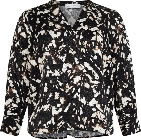 Selected Femme Curve Selected Femme Curve Bluza 'JUSTINE'  smeđa / tamno smeđa / bijela