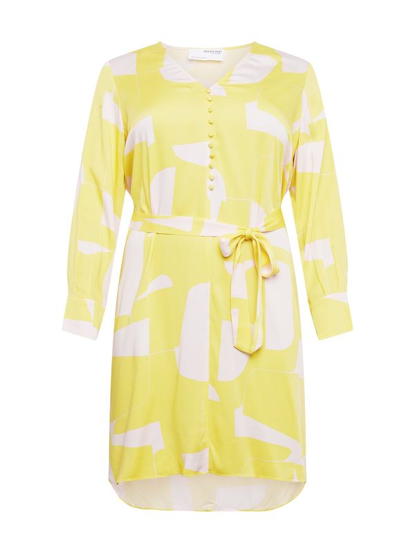 Selected Femme Curve Selected Femme Curve Haljina 'DYNELLA'  žuta / bijela