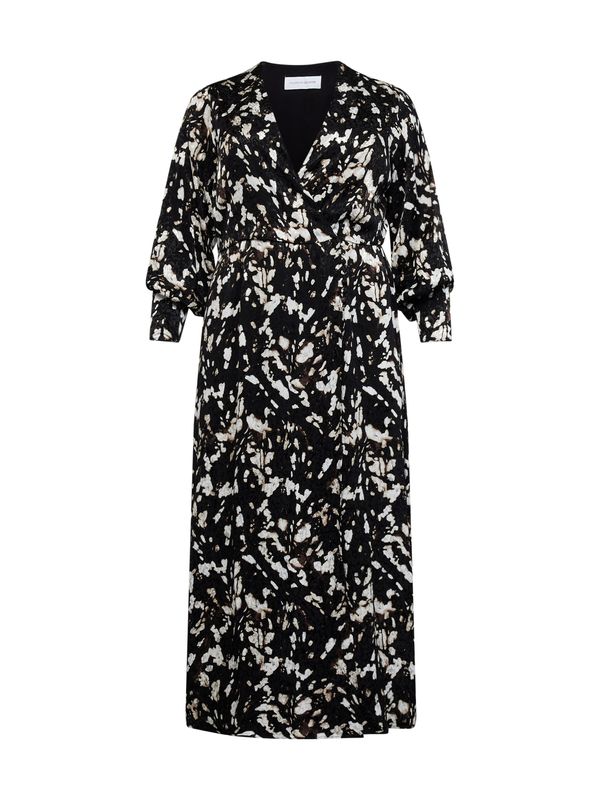 Selected Femme Curve Selected Femme Curve Haljina 'JUSTINE'  tamno smeđa / srebro / bijela