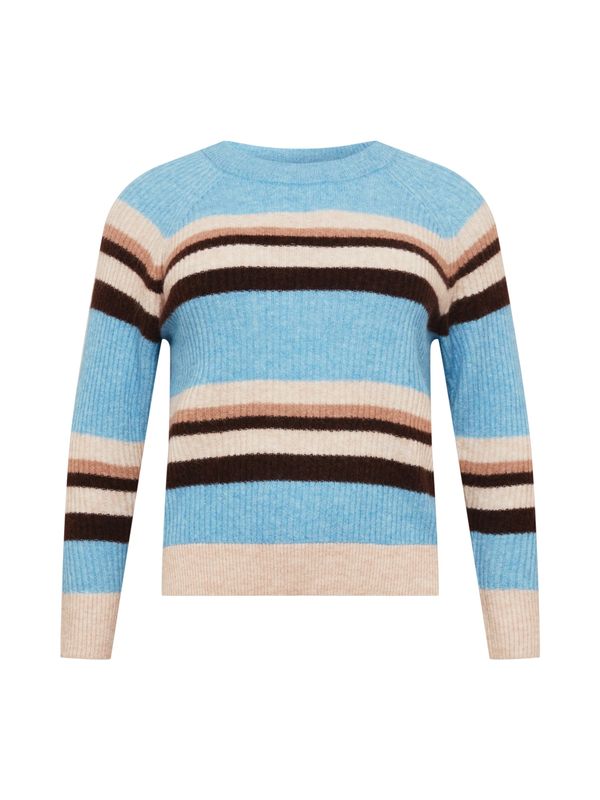 Selected Femme Curve Selected Femme Curve Pulover 'STINE'  bež / tirkiz / smeđa