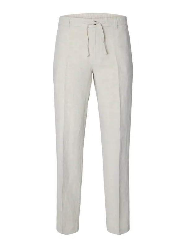 SELECTED SELECTED Hlače na crtu 'SLH196-OLE SUN'  vuneno bijela