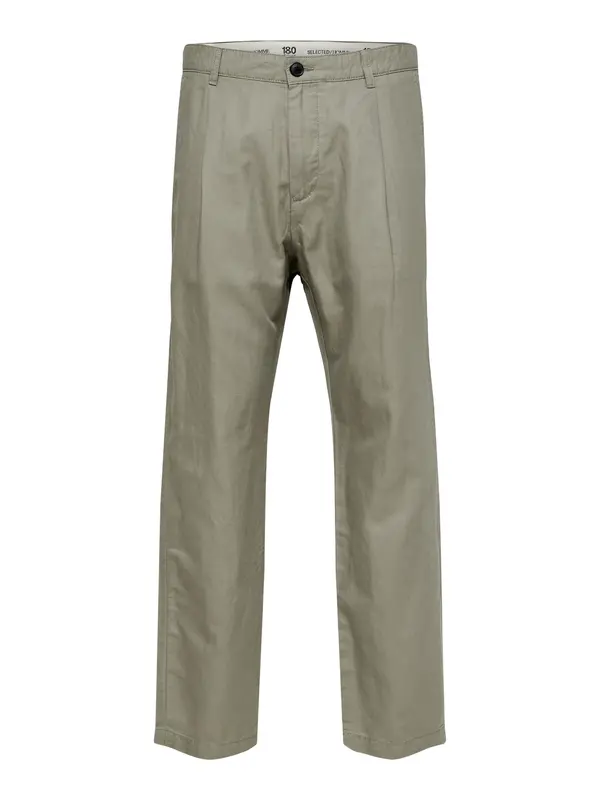 SELECTED SELECTED Hlače s naborima 'Jones'  kaki