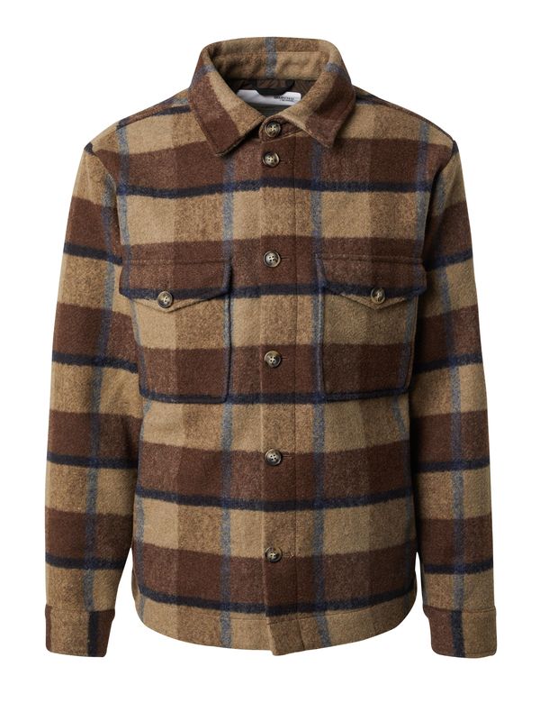 SELECTED HOMME SELECTED HOMME Prijelazna jakna 'SLHARCHIVE'  mornarsko plava / smeđa / svijetlosmeđa