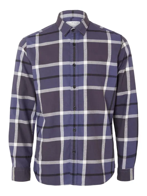SELECTED SELECTED Košulja 'REGOWEN'  indigo / tamno ljubičasta / bijela