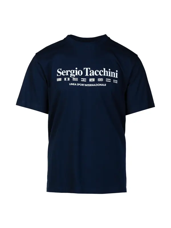 Sergio Tacchini Sergio Tacchini Tehnička sportska majica  bež / mornarsko plava / bijela
