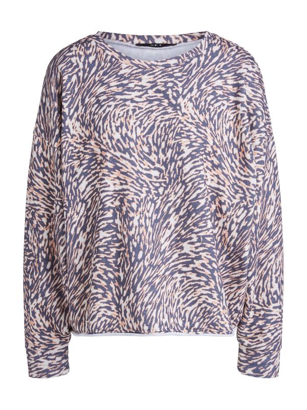 SET SET Sweater majica  svijetloljubičasta / breskva / crna / bijela