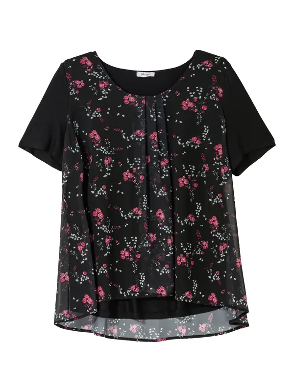 SHEEGO SHEEGO Bluza  bež / magenta / tamno roza / crna