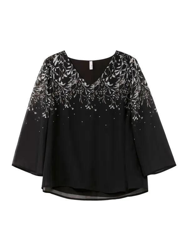 sheego SHEEGO Bluza  crna / bijela