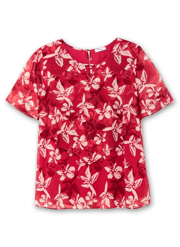 sheego SHEEGO Bluza  svijetlocrvena / tamno crvena / prljavo bijela