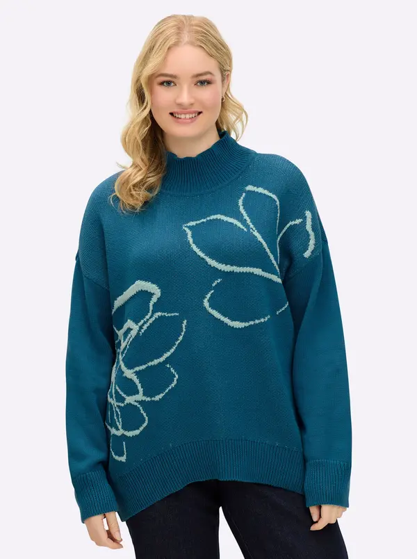 sheego SHEEGO Pulover  cijan plava / menta
