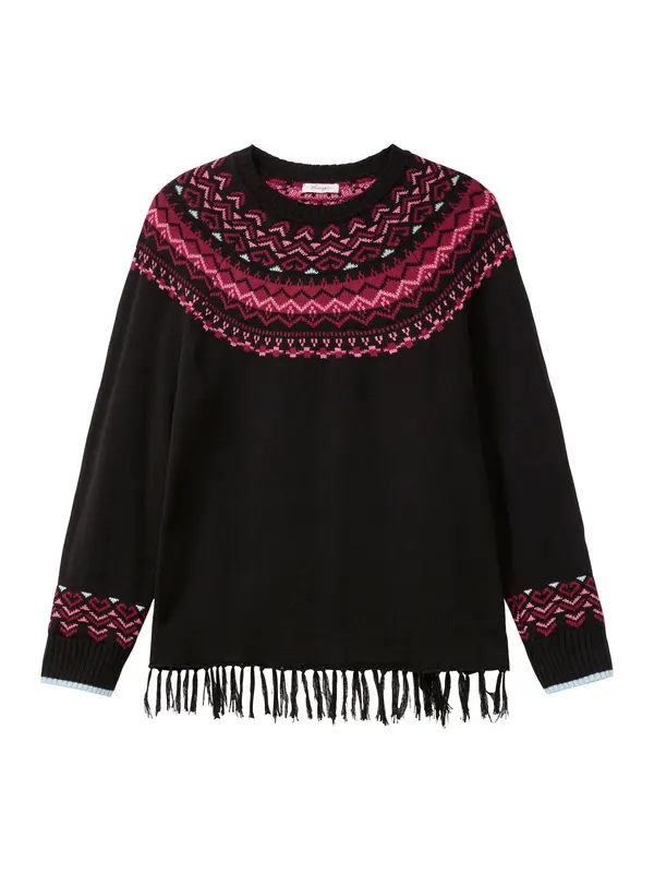 sheego SHEEGO Pulover  roza / crna