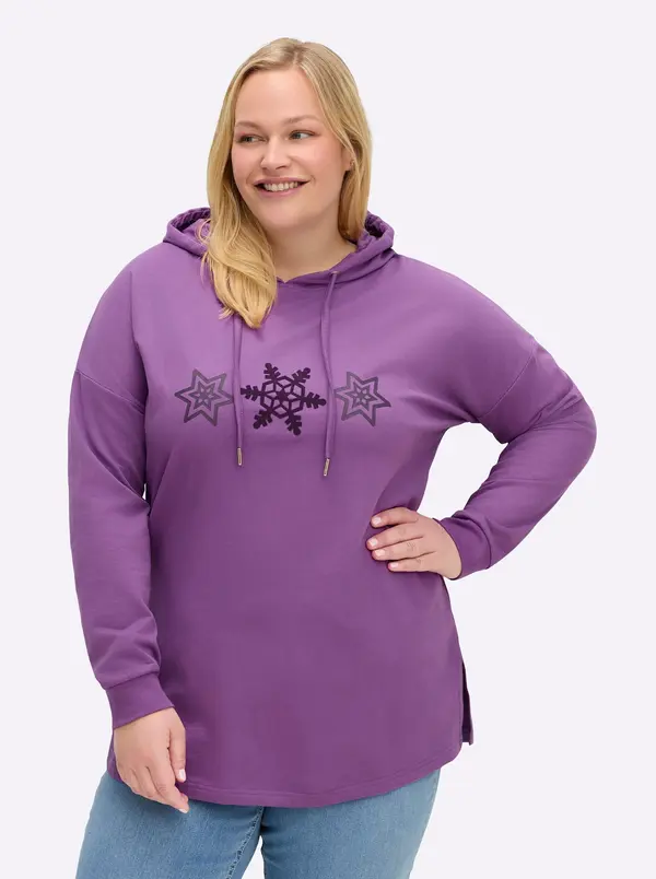 SHEEGO SHEEGO Sweater majica  ljubičasta / patlidžan / tamno ljubičasta