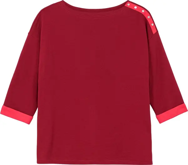 sheego SHEEGO Sweater majica  neonsko crvena / tamno crvena