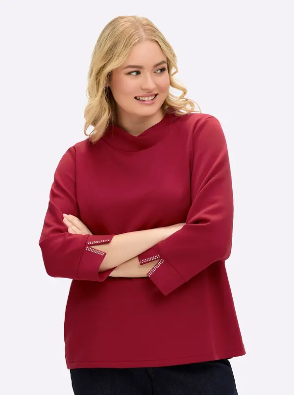 sheego SHEEGO Sweater majica  trešnja crvena