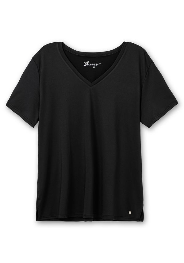 SHEEGO SHEEGO Tehnička sportska majica  crna / srebro / bijela