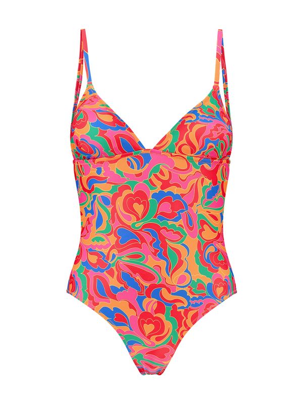 Shiwi Shiwi Jednodijelni kupaći kostim 'ROWY'  kivi zelena / mandarina / svijetloroza / svijetlo crvena