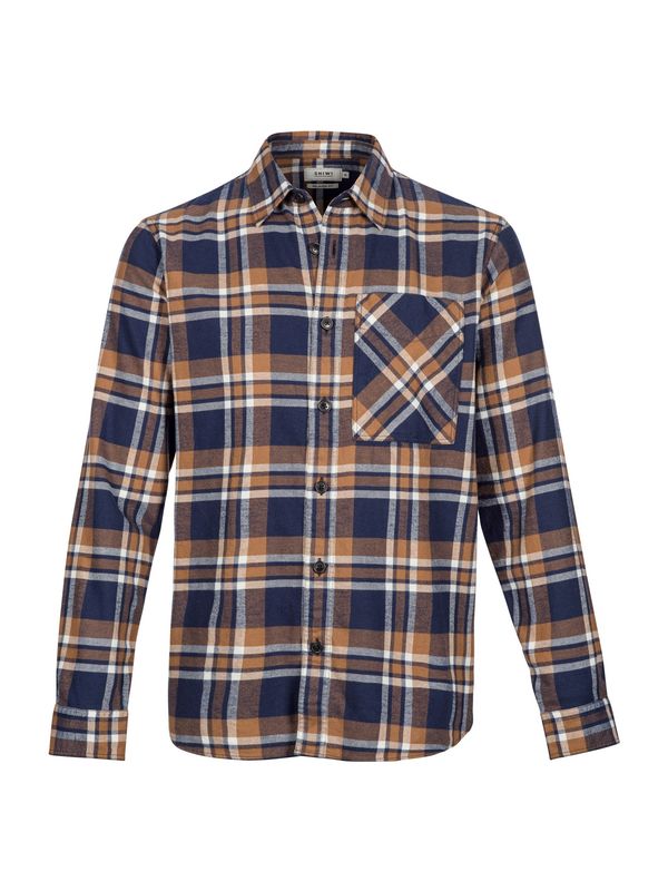 Shiwi Shiwi Košulja 'Luke'  svijetlobež / indigo / smeđa