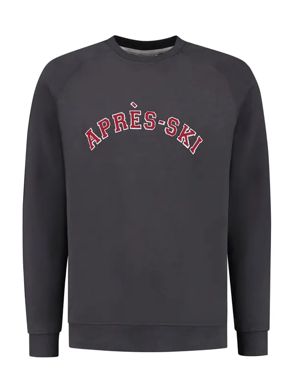 Shiwi Shiwi Sweater majica 'Apres Ski'  tamo siva / crvena / bijela