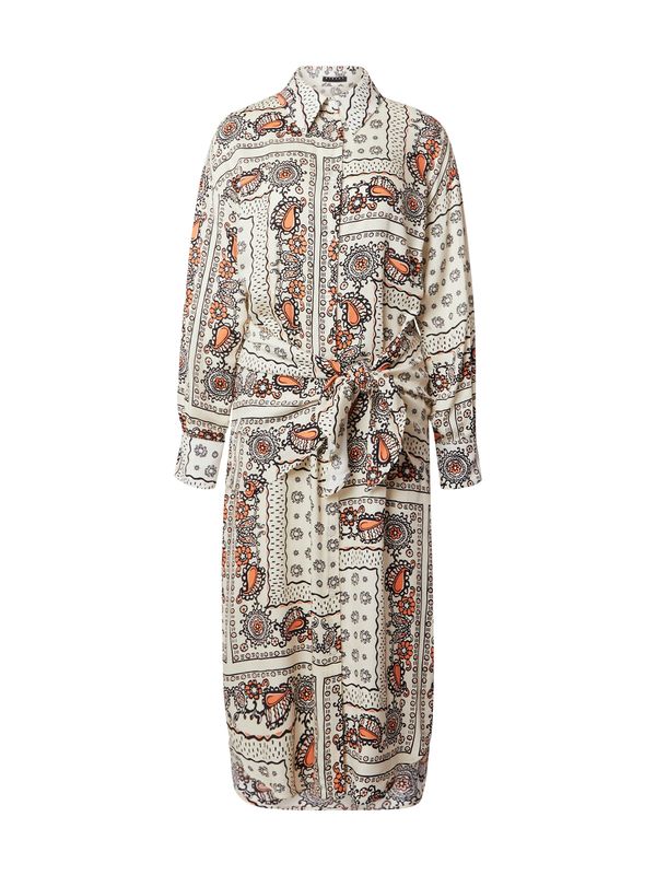 Sisley Sisley Košulja haljina  bež / narančasta / crna