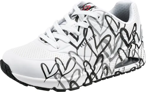 SKECHERS SKECHERS Niske tenisice 'Uno - Spread The Love'  siva / crna / bijela