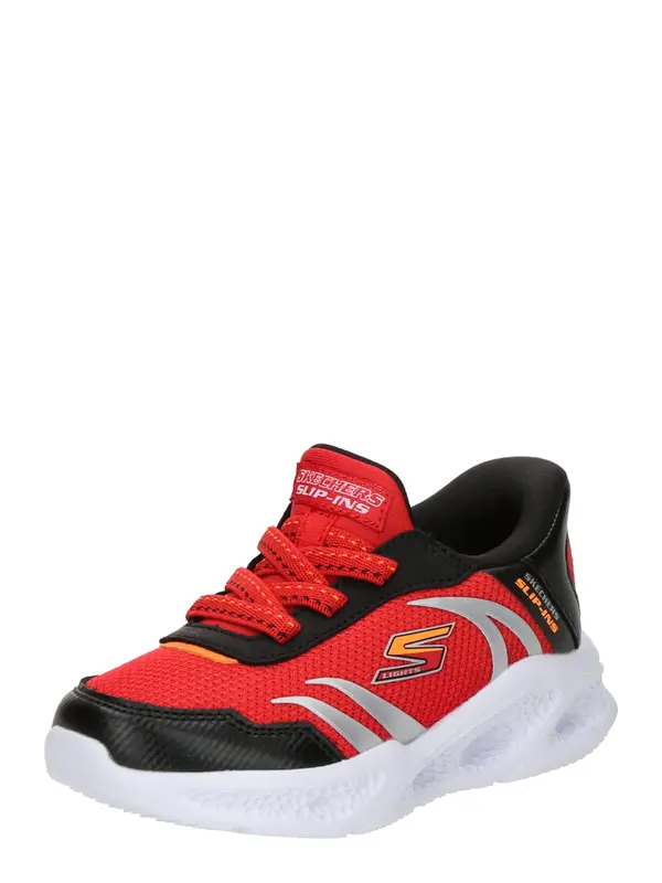 SKECHERS SKECHERS Tenisice 'METEOR-LIGHTS-BRISK'  srebrno siva / narančasta / crvena / crna