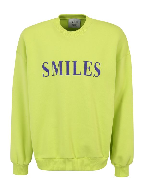 Smiles Smiles Sweater majica 'Jay'  crno plava / limeta