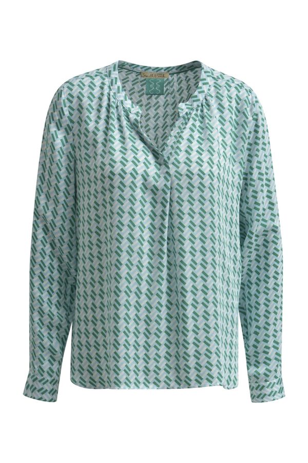 Smith&Soul Smith&Soul Bluza 'New Vince'  svijetloplava / zelena / bijela