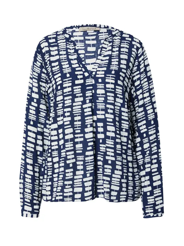 Smith&Soul Smith&Soul Bluza 'Vince'  bež / morsko plava