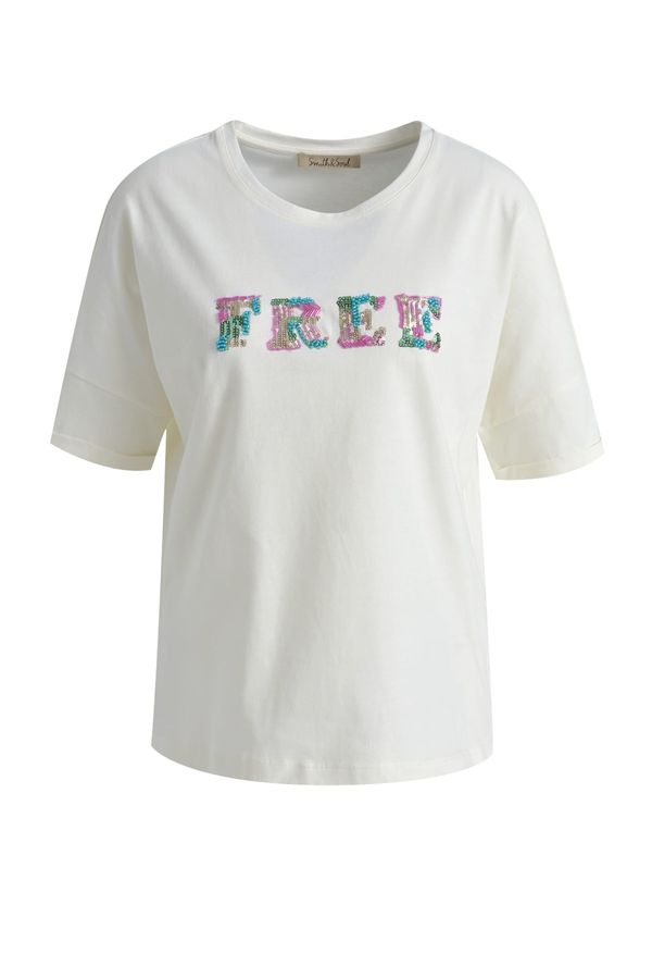 Smith&Soul Smith&Soul Majica  boja pijeska / svijetlobež / tirkiz / svijetlozelena