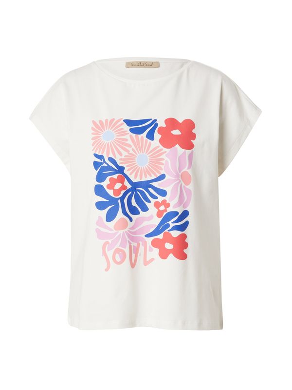 Smith&Soul Smith&Soul Majica  plava / roza / svijetlocrvena / prljavo bijela