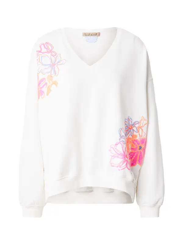 Smith&Soul Smith&Soul Sweater majica  svijetloplava / orhideja bijela / narančasta / prljavo bijela