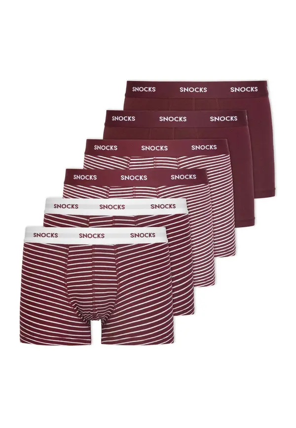 SNOCKS SNOCKS Bokserice  svijetlosiva / rubin crvena / bijela