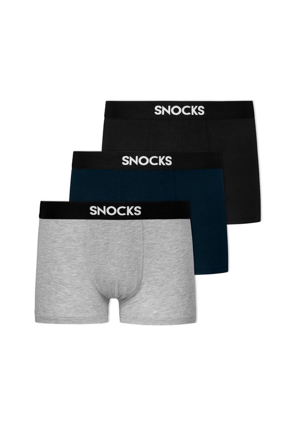 SNOCKS SNOCKS Bokserice  tamno plava / siva / crna