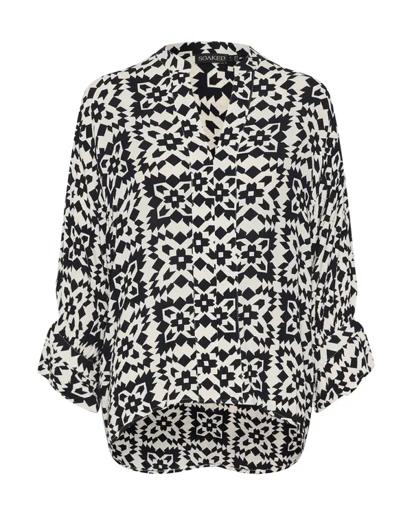 SOAKED IN LUXURY SOAKED IN LUXURY Bluza 'Zaya'  crna / bijela