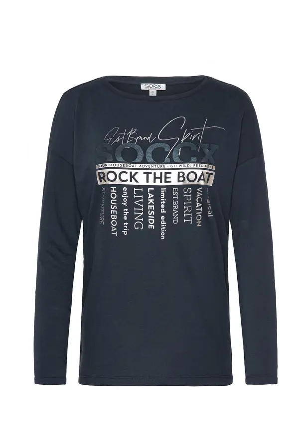 Soccx Soccx Majica 'Rock the Boat'  plava / srebro