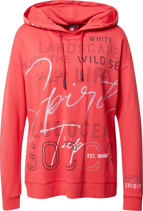 Soccx Soccx Sweater majica  crvena / crna / srebro