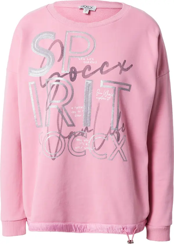 Soccx Soccx Sweater majica  svijetloroza / crna / srebro