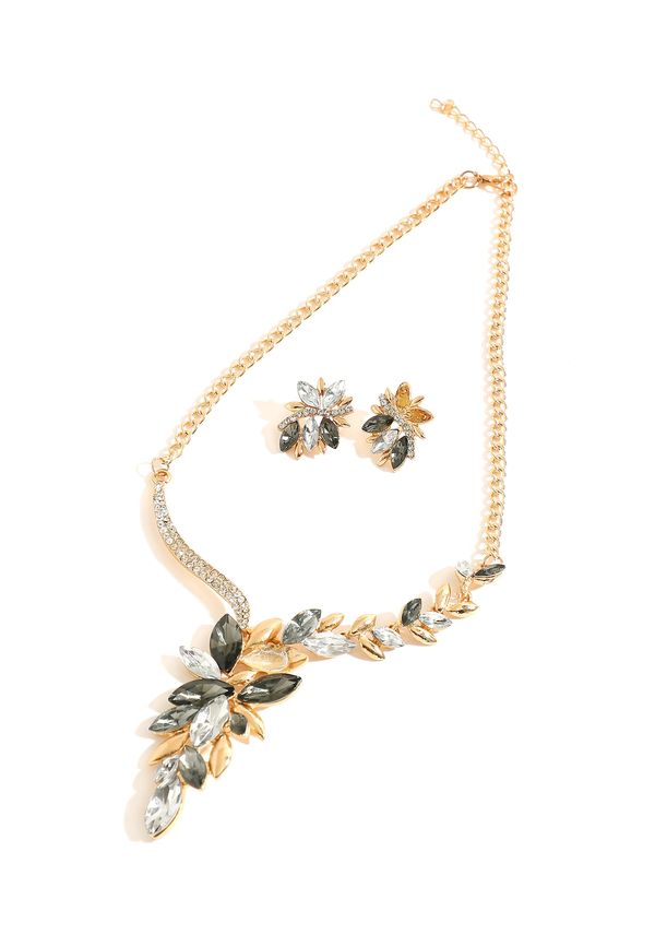 SOHI SOHI Komplet nakita 'Kamila'  zlatna / tamno zelena / bijela