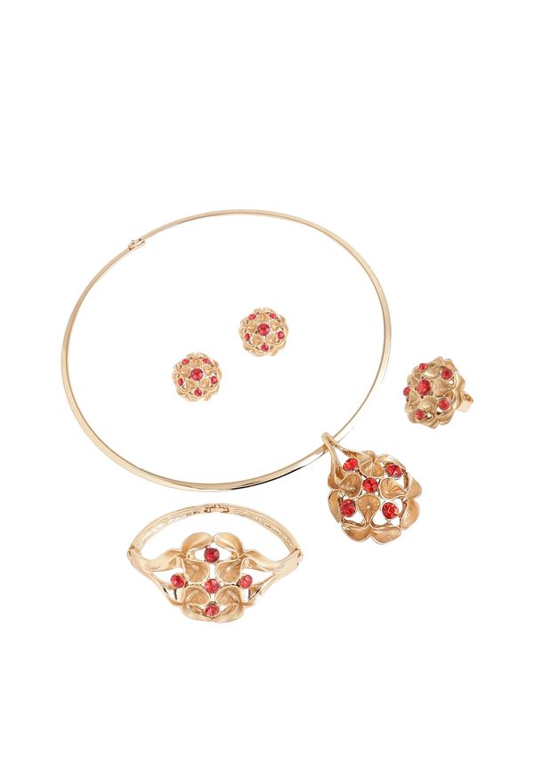 SOHI SOHI Komplet nakita 'Lavena'  zlatna / tamno crvena