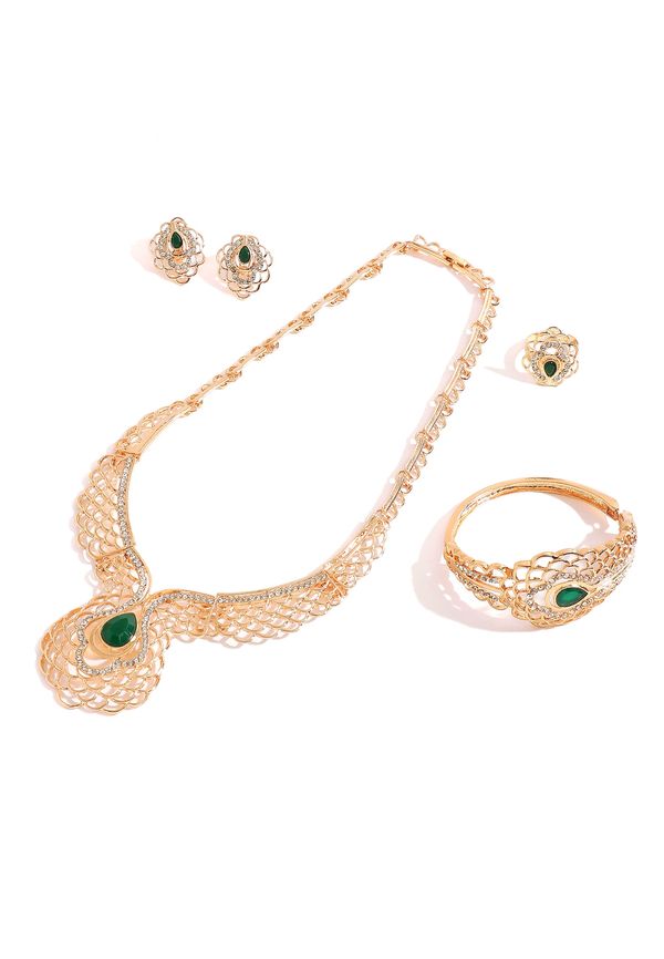 SOHI SOHI Komplet nakita ' Mariana '  zlatna / zelena