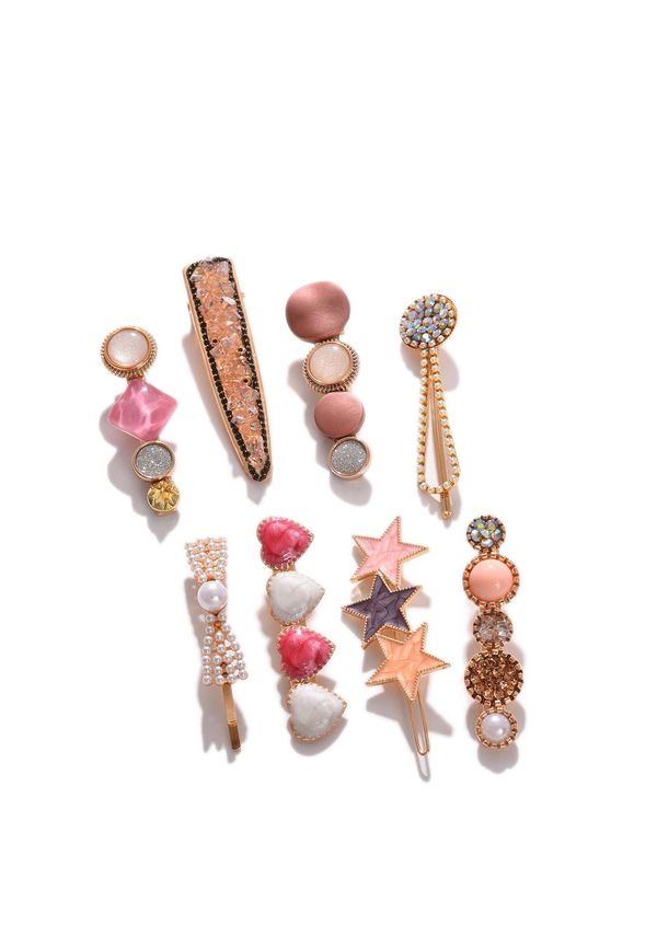 SOHI SOHI Nakit za kosu 'Cheryl'  zlatna / prljavo roza / lubenica roza / biserno bijela