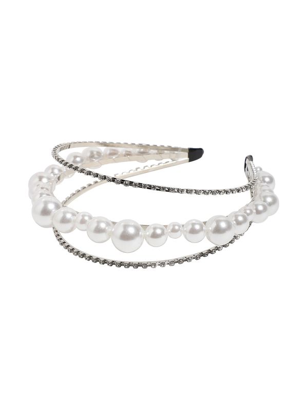 SOHI SOHI Nakit za kosu 'Rukhar'  srebro / biserno bijela