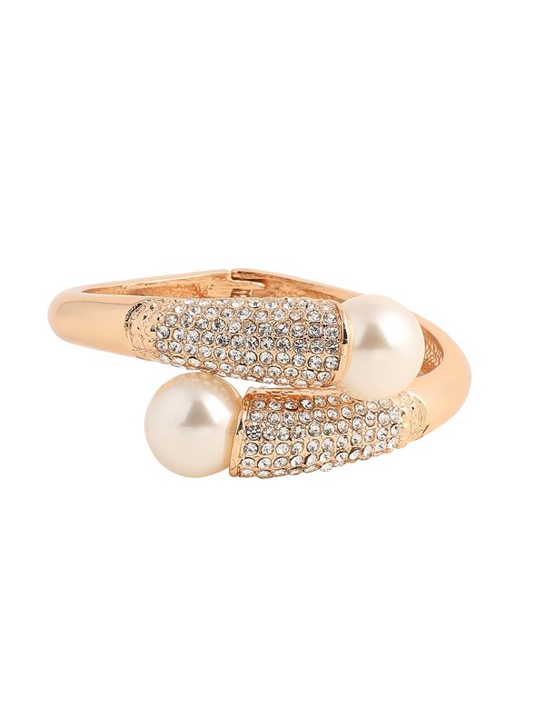 SOHI SOHI Narukvica 'Saphira'  zlatna / prozirna / biserno bijela