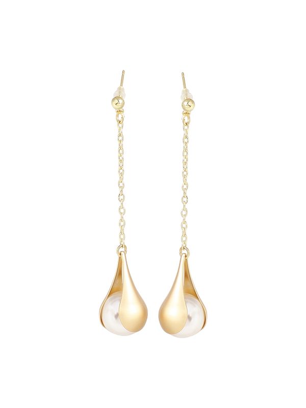 SOHI SOHI Naušnice 'Aamina'  zlatna / biserno bijela