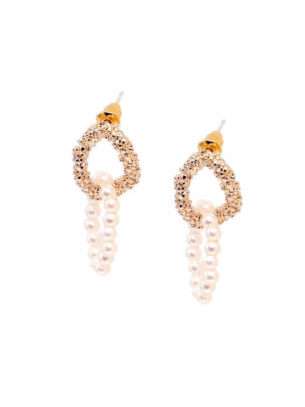 SOHI SOHI Naušnice 'Ajara'  zlatna / rozo zlatna / biserno bijela