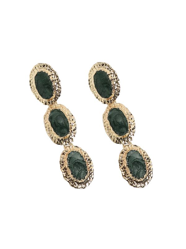 SOHI SOHI Naušnice ' Aliah '  zlatna / tamno zelena