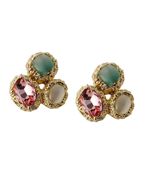 SOHI SOHI Naušnice 'Alima'  tamno bež / kaki / pastelno crvena